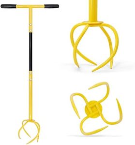 Hortem Garden ClawTool Cultivator, Hand Twist Tiller with Durable Steel Shaft Tines and Comfortable Handle 76cm Long