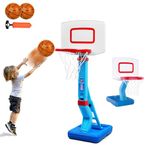 YAOASEN Toddler Basketball Hoop Mini Adjustable Poolside Baby Basketball Goals with Ball Pump for Kids Outdoor Toys Backyard Games Outside Basketball Toy for Boys Girls Age 1-3 3-5 4-8 Birthday Gifts