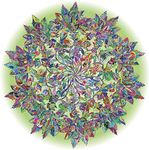 Bgraamiens Puzzle-Magic Tree of Life -1000 Pieces Colorful Leaves Mandala Challenge Blue Board Round Jigsaw Puzzles