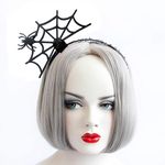 Halloween Spider Web Hair Hoop Cosplay Masquerade Spider Headband Accessory halloween headpiece for Women (Black)