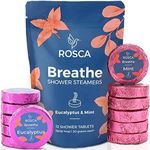 ROSCA Eucalyptus & Mint Shower Steamers - 12 Aromatherapy Shower Steamer with Essential Oils - Stress Relief Fizzies - Mothers Day Gifts, Relaxation Birthday Gifts for Women and Men