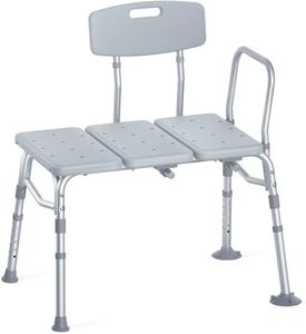 HOMLAND Tub Transfer Bench for Bathtub, FSA/HSA Eligible 400 lbs Heavy Duty Shower Chair with Backrest, Slip-Resistant Feet, Height Adjustable Shower Bench Shower Seat for Elderly and Disabled