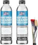 IMPRESA [2 Pack Paint Brush Cleaner & Restoring Liquid -Water-Based Oil Paint Brush Cleaner Solvent - Brush Cleaner Acrylic Paint Remover - Acrylic Paint Brush Cleaner -4oz Paint Brush Soap Bottles