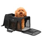 X-ZONE PET Airline Approved Soft-Sided Pet Travel Carrier for Dogs and Cats (Large, Black)