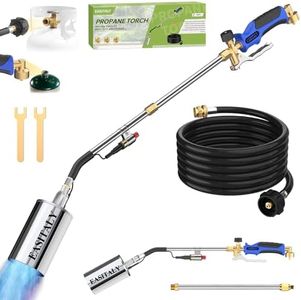Propane Torch Weed Burner, Long/Short Mode, Heavy Duty Blow Torch Flamethrower with 12.5FT Hose for Flame Weeding, Roofing, BBQ, Melting Ice