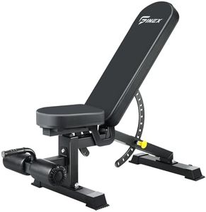 Finex Weight Bench Press Adjustable Workout FID Flat Incline Decline Benchs Home Gym Systems Exercise Fitness,Built-in Wheels