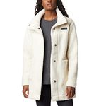 Columbia Women's Panorama Long Jacket, Sherpa Fleece, Chalk, Medium