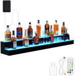 Acekool LED Lighted Liquor Bottle Display Shelf, 2 Tier 60 Inch Lighted Liquor Bottle Shelf with Remote & App Control, 4 Modes, 16 Colors, Acrylic Display Shelf for Home Commercial Bar