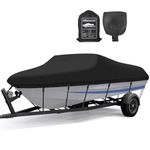 KALINCO Boat Cover, Heavy Duty 900D Waterproof Boat Cover with Motor Cover, UV Resistant Trailerable Boat Cover fits V-Hull Tri-Hull Runabouts Fishing Boat (14' - 16' Long, Beam Width to 90")