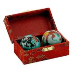 Chinese Health Balls with Chimes; with Dragon(Power & Phoenix(Happiness & Luck) Symbols. diameter 35 mm Health Balls Stimulate Acupressure Points in the Hands. Balls come in a traditional chinese presentation box.