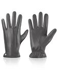 ROSYLINE Winter Gloves for Men Mens Leather Gloves Warm Winter Driving Gloves Grey M