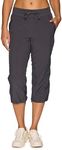 RBX Active Women's Lightweight Capri Pant Drawstring Joggers for Women Charcoal S21 L