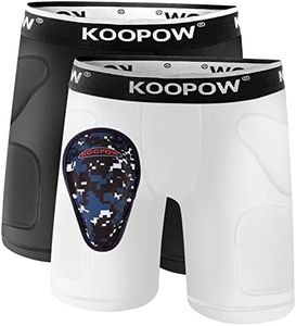 KOOPOW Youth Sliding Shorts Boys Baseball Cup Slider Shorts with Soft Protective Athletic Cup Baseball, Football, Lacrosse
