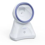 Ambir DB100 Hands Free Plug & Play Omni-Directional Desktop USB 1D, 2D and QR Barcode Scanner - White/Blue