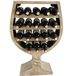 CoTa Global Modern Wine Glass Shaped Wall Mounted Wine Rack - 18 Bottles Freestanding Wooden Wine Holder, Hanging Bottle Rack or Floor Stand, Wine Storage Shelf Organizer for Wine Bar & Home Decor