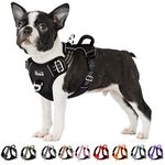 Eyein No Pull Dog Harness Medium, Comfortable Heavy Duty Pet Vest Harness, Front Clip Easy Control Puppy Harness with Soft Padded Handle Reflective for Outdoor Training Walking(Black,M)