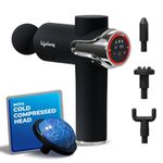Lifelong Gun Massager for Pain Relief with Cold Compression & 99 Speed Settings - Rechargeable, 5 Massage Heads, 3 Modes for Full Body Deep Tissue Percussion Massage for Muscles of Back, Neck, Shoulder, Hand, Foot, Head & Leg