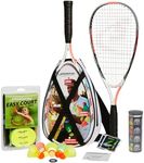 Speedminton S900 Set Speedminton S900 Set - Original Speed Badminton/Crossminton Professional Set with 2 Carbon Rackets Incl. 5 Speeder, Playing Field, Bag - Black, one Size fit All