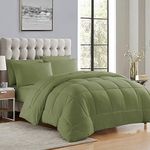 Sweet Home Collection Down Alternative Comforter All Season Warmth Luxurious Plush Loft Microfiber Fill Duvet Insert Bedding, Full, Sage