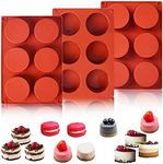 3-Pack Oreo Molds Silicone 6-Cavity Round Silicone Baking Molds for Cylinder Candy Jello Cake Chocolate Covered Sandwich Cookies, Handmade Resin Mini Soap