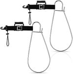 4 Pieces Fish Stringer Clip Heavy Duty Fishing Lanyard Quick Release Fish Lock Buckle Stainless Steel Core Lanyard for Spearfishing Kayak Fishing (Black)