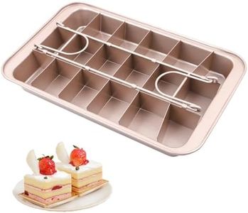 Brownie Teglia, Brownie Stampo Antiaderente in Acciaio, Teglia da Forno con Divisori, Brownie Pan Antiaderente con 18 Griglia, Stampo Teglia Rettangolare per Torte, Mousse, Biscotti, Pane, 31x20x4cm