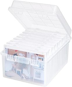 Lifewit Photo Storage Box 5x7 5R Photo Case, 9 Inner Photo Keeper, Clear Photo Boxes Storage, Seed Organiser, Craft Storage Box for Cards Pictures Stamps Office Supplies with 1 Sheet Label Sticker