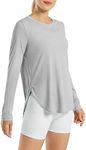 G4Free Women's UPF 50+ UV Shirts Long Sleeve Workout Sun Shirt Outdoor Gym Hiking Tops Quick Dry Lightweight Grey