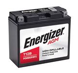 Energizer T12B AGM Motorcycle 12V Battery, 175 Cold Cranking Amps and 10 AHR, Replaces: YTZ12B, YT12B-BS, and Others, Black