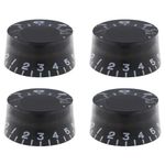 4 Pcs Control Knobs Speed Volume Tone Control Knobs 6mm Diameter for Electric Guitars Bass Replacement Part(Black)