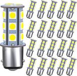 GRV Ba15d 1142 1076 Super Bright LED Bulb 18-5050SMD AC/DC 12V-24V for RV Camping Boat Trailer Light Cool White Pack of 20