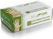 Safeguard unisex adult Latex Gloves, Box, Medium ,100 Count (Pack of 1)