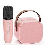 IROO Mini Karaoke Machine for Kids, Portable Bluetooth Speaker with Wireless Microphone, Music Player Toys Gifts for Boys Girls 4, 5, 6, 7, 8, 9, 10 +Year Old Birthday Christmas Party Home(Pinkcolor)