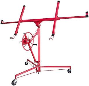 Elevon QD-ELGG-DL-RD 11FT Panel Hoist Jack Lifter, 150LBS Heavy Duty Sheetrock, Rolling Caster Wheels, Lockable Construction Tools, Adjustable Telescopic Arm, Red Drywall Lift