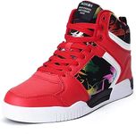 MG ZERVIX Unisex Fashion Sneakers High Top Skate Shoes Stylish Casual Hip Hop Shoes, Red, 8