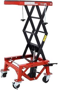 300 lbs Hydraulic Motorcycle Scissor Jack Lift,Dirt Bike Hydraulic Maintenance Stand,Heavy Duty Lift Table for Air Conditioner Electric Motors Heavy Things,Stability,(Red)