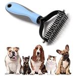 VANANA Pet Grooming Comb, 2 Sided Undercoat Rake Brush for Dogs Cat Safe Dematting Deshedding Pets Fur Knot Cutter Shedding Pet Grooming Tool