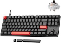 LEMOKEY X1 Wired Mechanical Keyboard, QMK Programmable TKL Layout with Pre-Lubed Tactile Switch, North-Facing Red Backlit NKRO Compatible with Windows