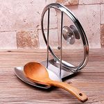 Topinon Spoon Rest and Pot Lid Holder, Stainless Steel Pan Pot Cover Lid Rack Shelf Stand Holder