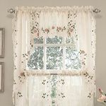 Sweet Home Collection Kitchen Window Tier, Swag, or Valance Curtain Treatment in Stylish and Unique Patterns and Designs for All Home Décor, Rosemary Linen 60.00" x 38.00"