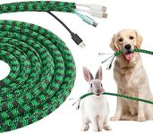 QCSIW 1-50FT Inch Split Cable Sleeve, Braided Wire Loom Cord Protector, Pet Chew Proof Wire Cover, Stylish Color Cable Management Wrap for Desk, TV, Home (Black Green)