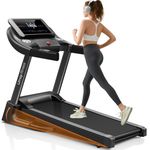 UMAY Fitness Treadmill with 3-Level Incline, Treadmills for Home Auto Folding with Pulse Sensors, 300 LBS Capacity, 3.0HP Quiet Brushless, Max 8.7 MPH