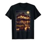 Haunted Pirate Mansion By The Still Water Full Moon T-Shirt