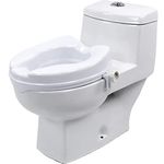 MCP Commode height Raiser/Toilet Seat Elevator riser without Lid plastic, portable, lightweight extender commode seat (White, 4 Inch)