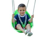 Swurfer Coconut Toddler Swing – Comfy Baby Swing Outdoor, 3- Point Adjustable Safety Harness, Secure, Safe Quick Click Locking System, Blister-Free Rope, Easy Installation, Ages 9 Months and Up, Green