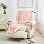 Reversible Recliner Chair Cover - Washable Slipcover Furniture Protector with Elastic Straps - Chair Cover for Dogs, Kids, and Pets - Quilted & Stitched Detail (Recliner, Dusty Rose / Taupe).