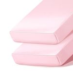 Ersmak 2 Pack Satin Crib Sheets for Baby, Silky Comfy Breathable Crib Sheets for Standard Crib and Toddler Mattresses (Pink, 28 x 52 x 9 in)