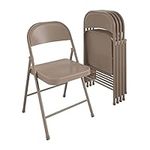 COSCO SmartFold All-Steel Folding Chair, 4-Pack, Grey