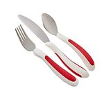 NRS Healthcare M99680 Red/White Kura Care Adult Cutlery Set