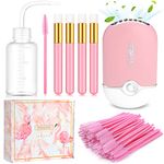 56 PCS Mini Portable Fans USB Rechargeable Handheld Bladeless Air Conditioning Cooling Refrigeration Fan,Lash Shampoo Brushes,Plastic Wash Bottle Squeeze Bottle,Disposable Eyelash Mascara Brushes